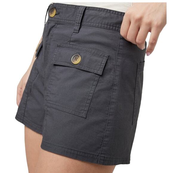 Vuori Vintage Ripstop Utility Short Sz Small Charcoal Gray Stretch EUC Mid Rise - Picture 5 of 12